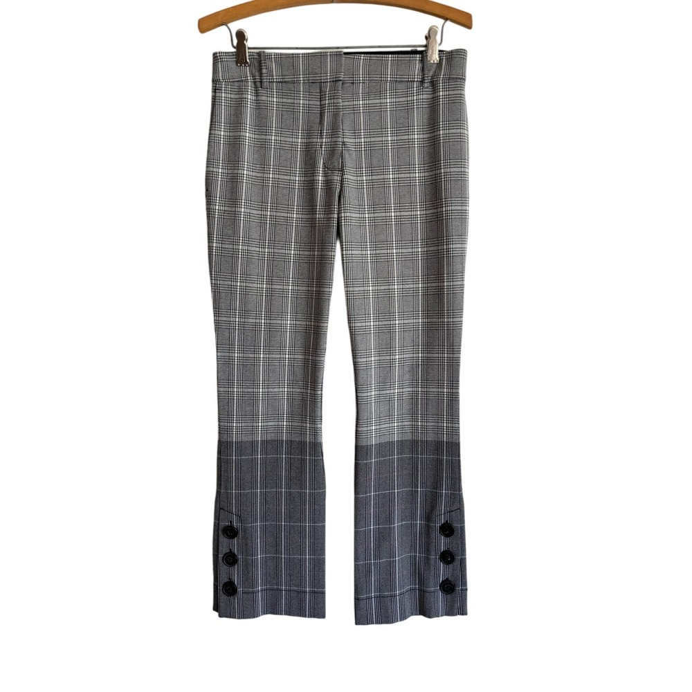 Derek Lam 10 Crosby plaid print straight leg cropped trouser pant | Sz 2